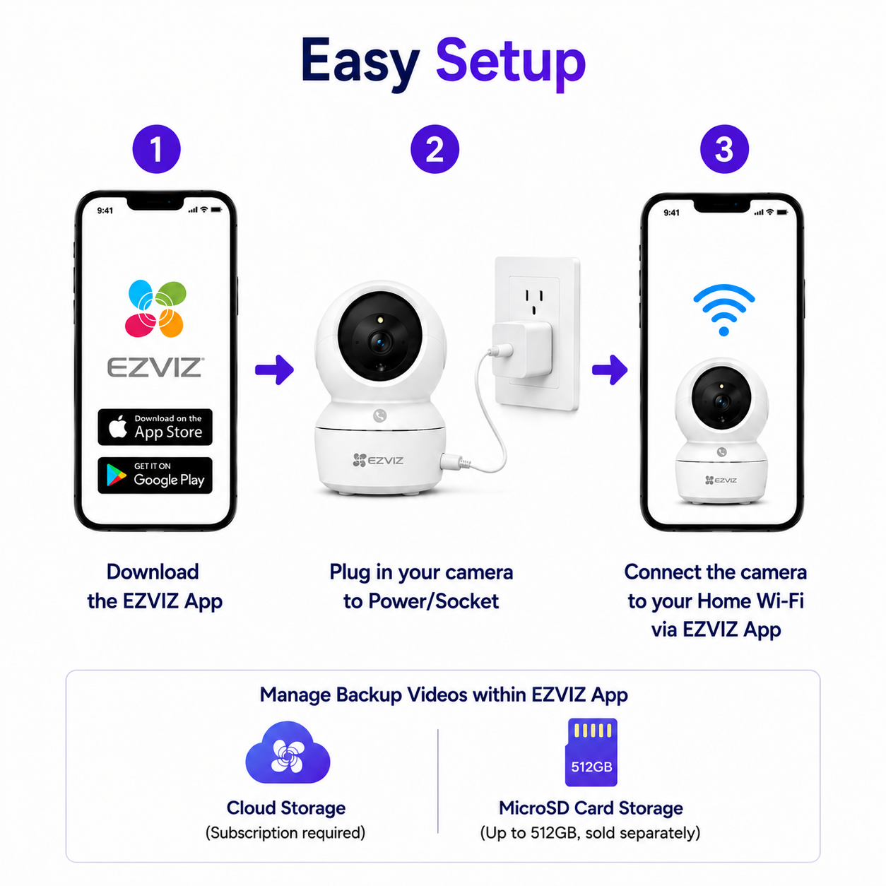 EZVIZ H6c Pro 2K - Pan & Tilt Indoor Wifi Camera